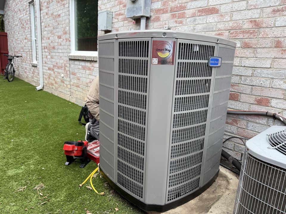 An evaporator coil installation in progress at a home in McKinney